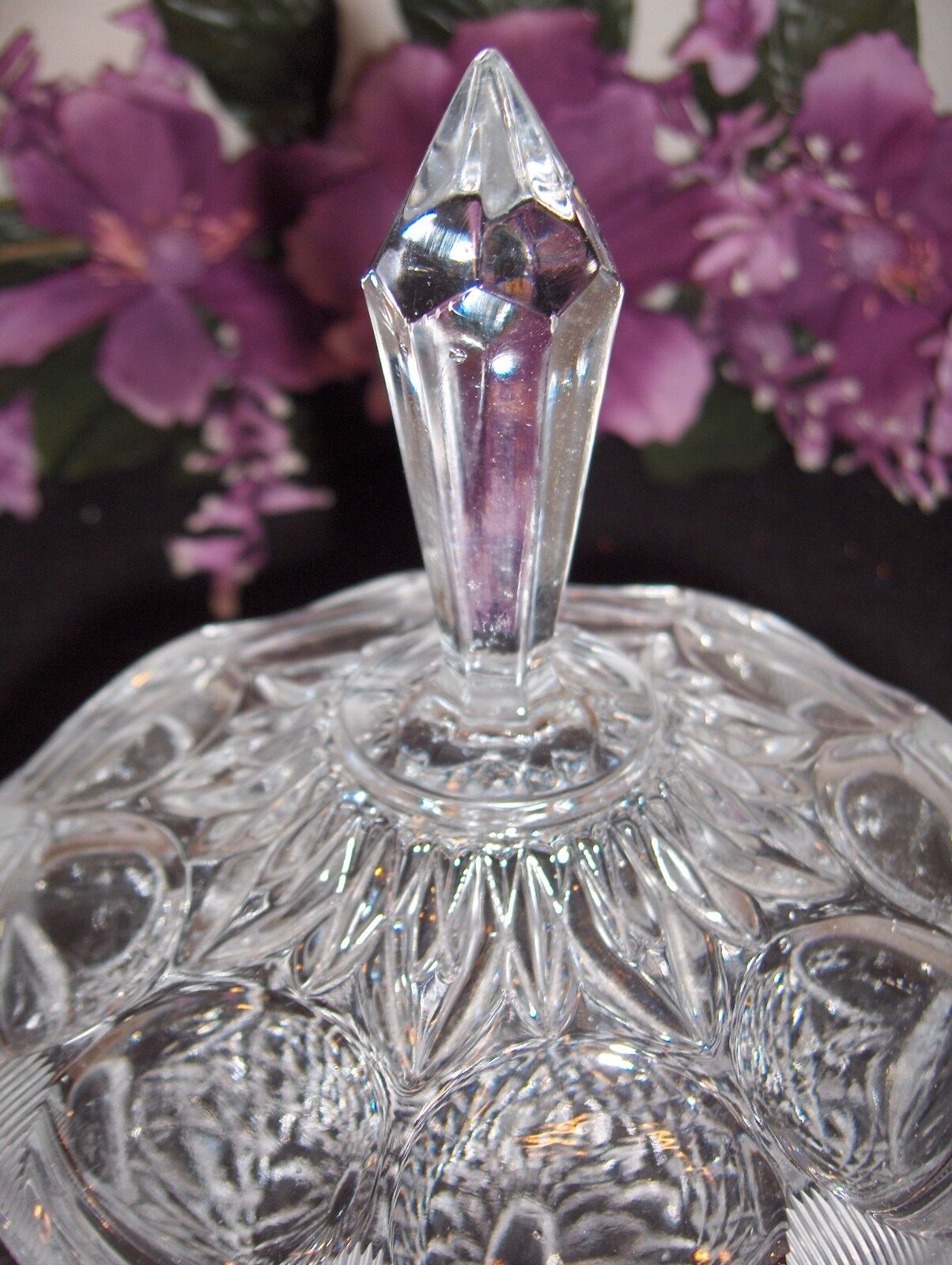 Rare EAPG Vintage "Giant Bullseye" Vase Glass Candy Dish W/Lid - Picture 3 of 12