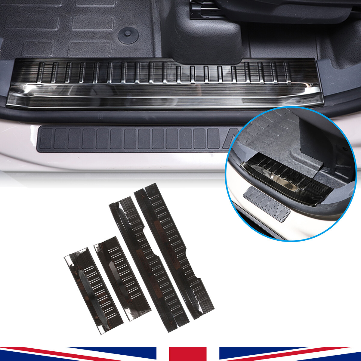 Fit For Ineos Grenadier Black Steel Car Exterior Door Sill Scuff Plate Trim