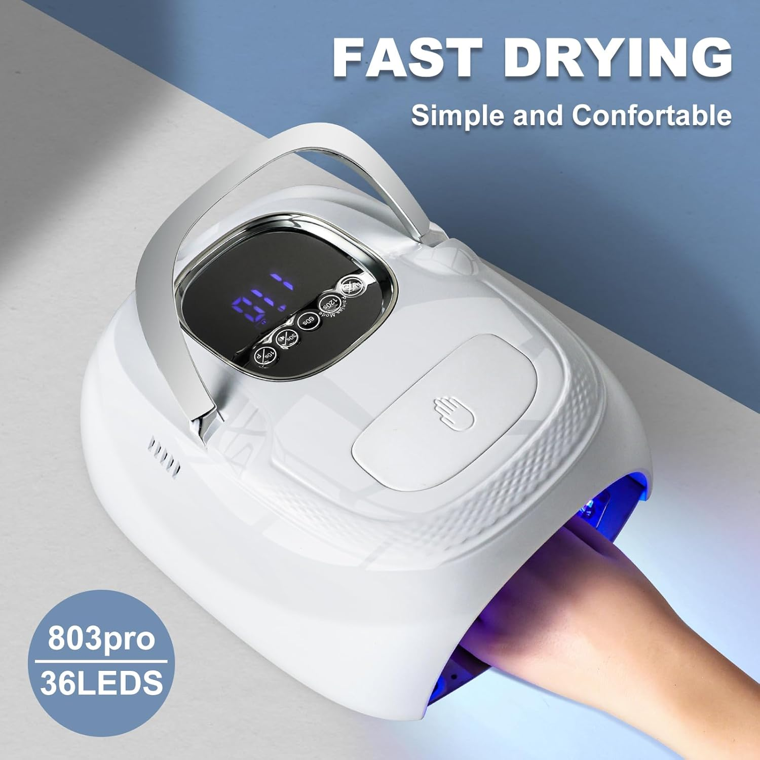 Cordless Nail Lamp, 72W Powerful UV LED Nail Dryer with Replaceable Lamp Bead...-image