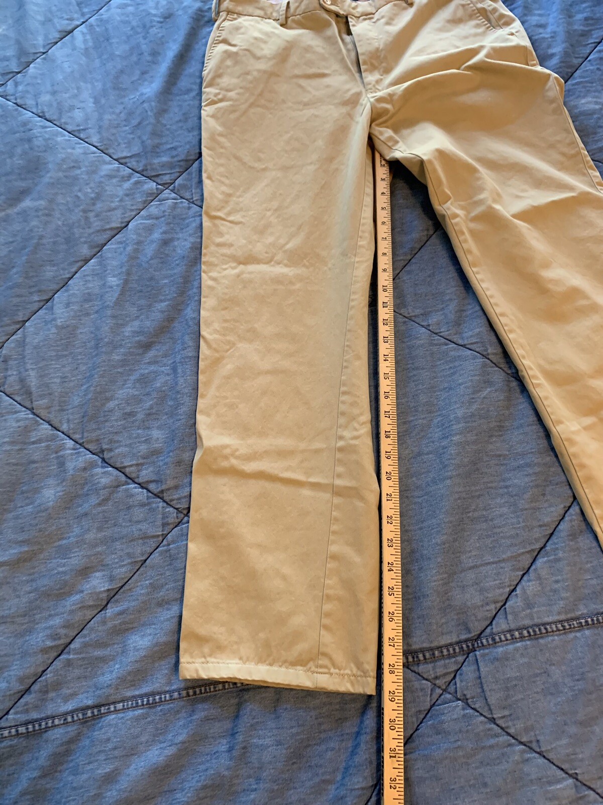 Peter Millar Mens Pants Khaki Tan 36x29 100 Pima Cotton Chinos Flat