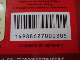 V-Tetris Nintendo Virtual Boy BPS VUE-P-VTRJ 1995 w/Box Manual Hagaki From Japan