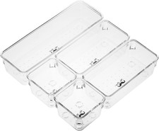 - Drawer Organizers Set, 5 Pcs, Clear Plastic Makeup Drawer Organizer, Container