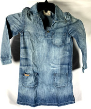 Polo Ralph Lauren Denim Pullover Dress Girls 6 Blue Solid Knee Length