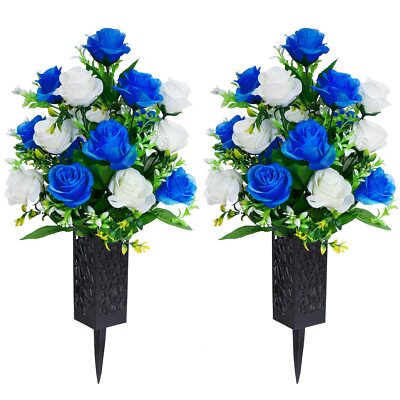 2 Sets Artificial Cemetery FlowersMemorial FlowersBeautiful Arrangements for ...