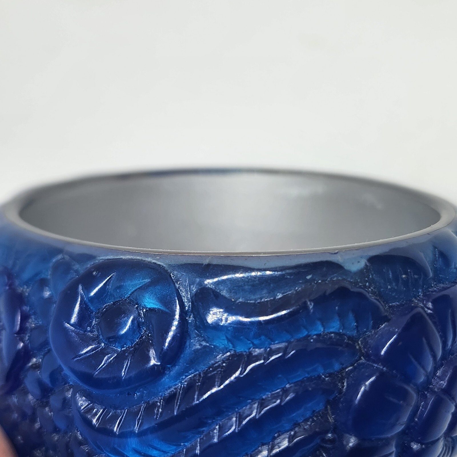 Flower Design Plastic bangle Blue - image 3