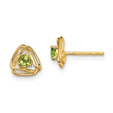 7.3mm 14K Yellow Gold Peridot Post Earrings EM7395-PE-Y