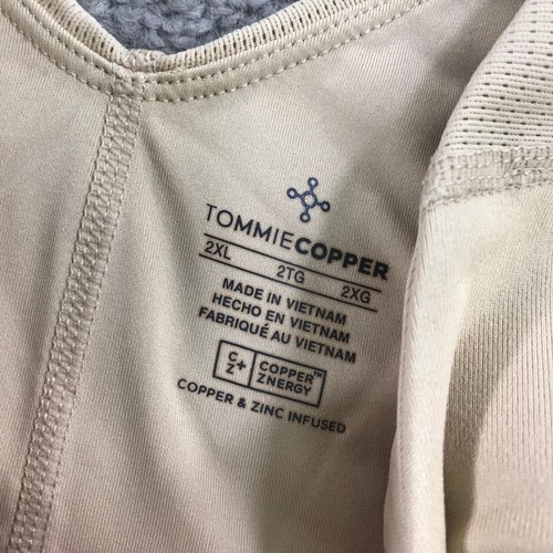 Tommie Copper Shoulder Support Bra With Zipper Womens 2XL XXL Beige Tan Gym - Picture 3 of 8