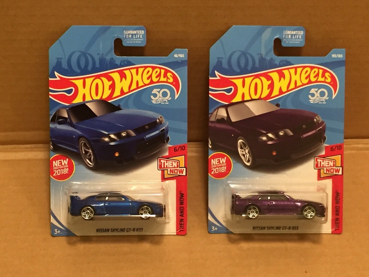 2018 Hot Wheels Then and Now Nissan Skyline GT-R R33 Blue