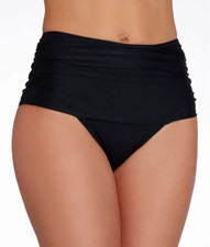 Pour Moi BLACK LBB Control High-Waist Bikini Swim Bottom, US 10