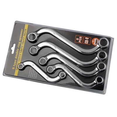 5 Pcs/Set S-Style Wrench Repair Tool Double 12 Point Box Ends for Confined Areas