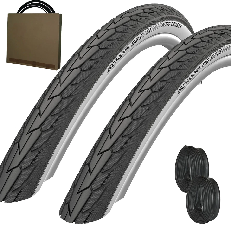 2x Schwalbe Fahrrad Reifen Road Cruiser HS484 26-28" schwarz weiß m/o Schlauch