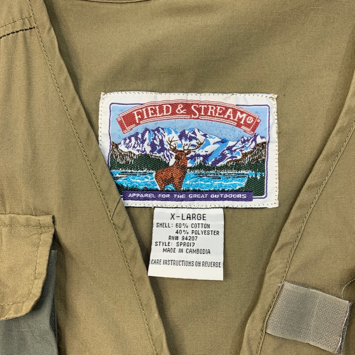 Gilet de pêche Field Stream homme grand marron pataugeoire multi poches
