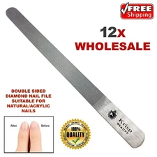 DOUBLE DUAL SIDED STAINLESS STEEL METAL NAIL FILE MANICURE PEDICURE SPA TOOL 12X