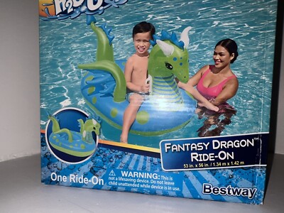 Bestway H2O Go! Fantasy Dragon Kids Ride-On Pool Float Ages 3+, New In Box