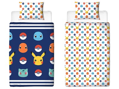 Pokemon Single Duvet Reversible Kids Bedding Set Pikachu Boys