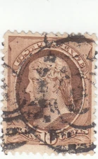 Scott # 187 - 10c Brown - Jefferson - Used - SCV - $40.00