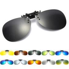 Polarized Clip on Sunglasses Frameless Flip Up Lens for Prescription Glasses