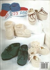 Crochet Patterns Baby Booties Infants Sneakers Shoes G77
