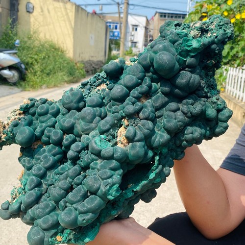 32.18LB Natural Chrysocolla/Malachite transparent cluster rough mineral sample - Picture 12 of 14
