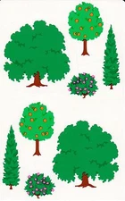 Mrs. Grossman's Giant Stickers - Trees - Fruit Tree, Bushes - 2 Strips