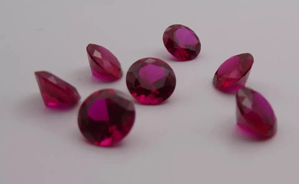 Lab Created Ruby 5 MM Round for Perfect Stone for making Jewellery - Image 4 of 4