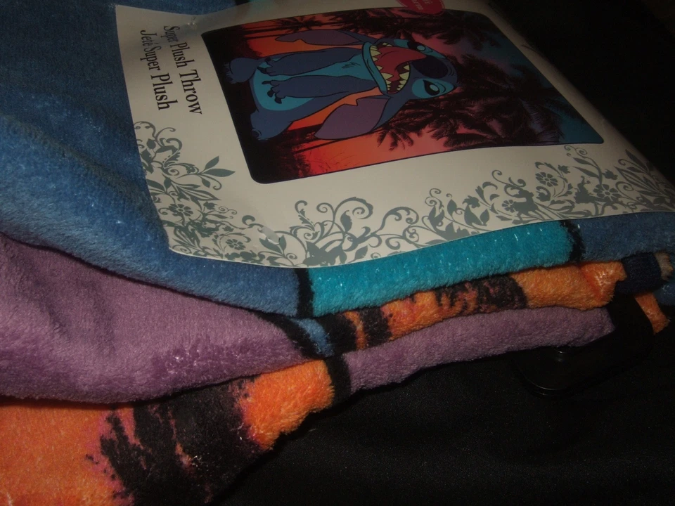 Manta polar de felpa Lilo And Stitch hawaiana sol palmeras puesta de sol Disney Foto 2 de 4