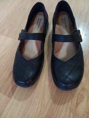 Cobb Hill By Rockport Shoes Womens Size 7.5 M Petra Mary Jane Black Leather 