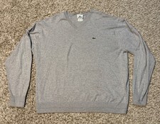 Lacoste Lightweight Sweater Men  s 7 Gray Cotton Cashmere MINT