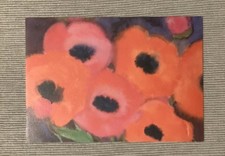 1 Postkarte, Großer Mohnblumen, Heide Dahl,, Blüten, Rot, Neu