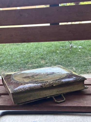 Rare Antique Celluloid Photo Album Female Portrait Early 1900s w 3 photos - Picture 3 of 18