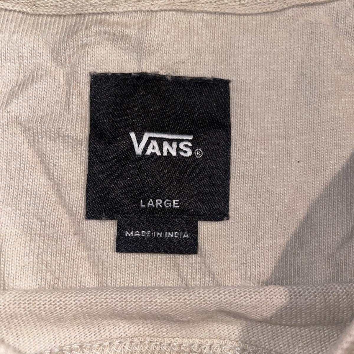 Vans Sweater Men Large Adult Khaki Pullover Skateboard Casual Fleece Striped View 2