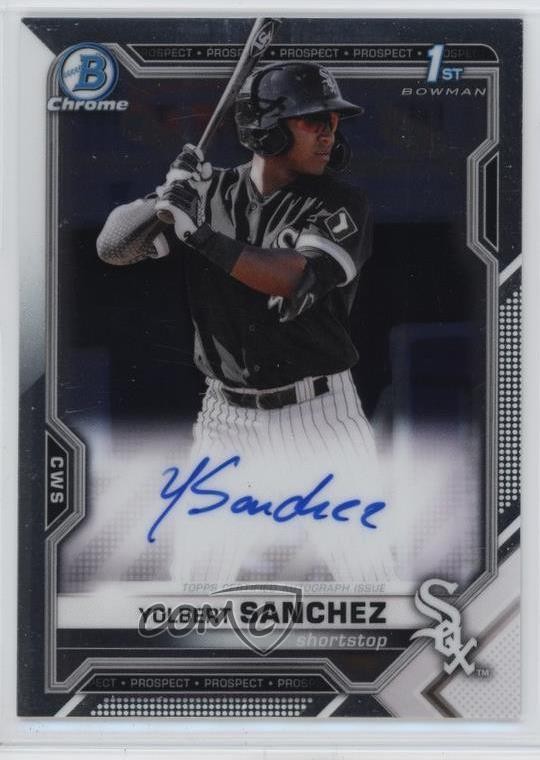 2021 Bowman Chrome Prospects Auto Yolbert Sanchez #CPA-YSA Auto 4g8