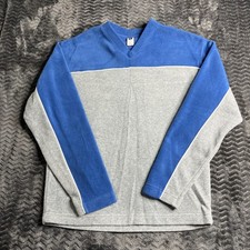 Vintage Gap Sweatshirt Size S Grey Blue Fleece V Neck Pullover