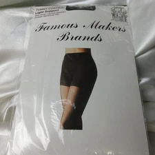 FAMOUS MAKERS BRAND TUMMY CONTROL OFF BLACK PANYHOSE SIZE MED/TALL