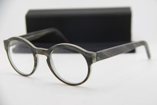 NEW ANDY WOLF 4542 COL. F GREY HORN RED ROUND AUTHENTIC EYEGLASSES 49-21