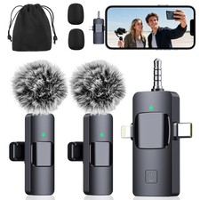 3-in-1 Microphone for iPhone, Android, Camera, Wireless Microphones, Mini Mic...