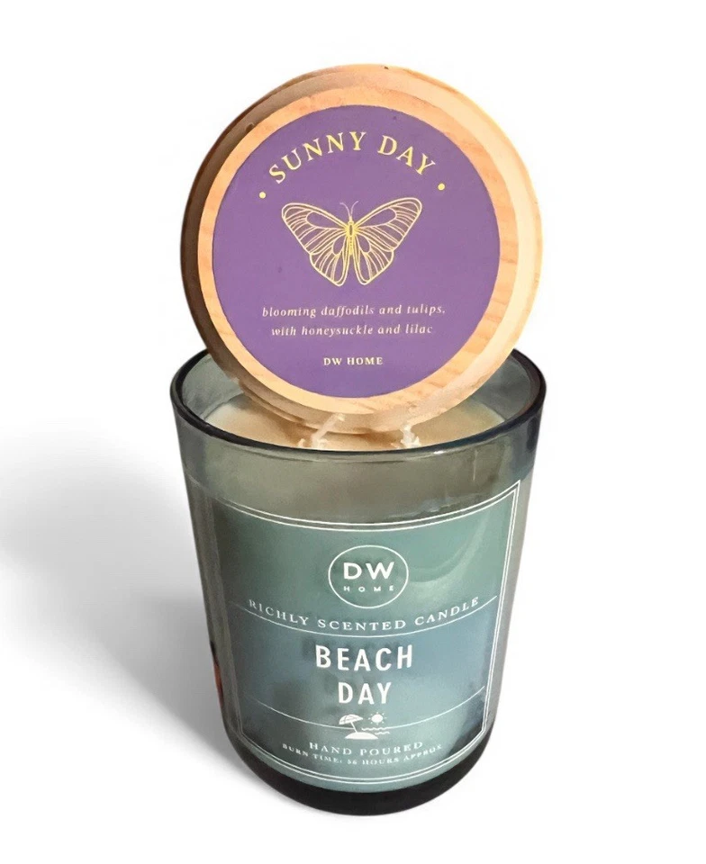 RARO -DW Hogar Playa Día Vertido a Mano Rica Vela Perfumada 15.5 OZ/56Hrs Océano Azul Foto 2 de 4