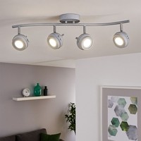 Deckenleuchte Spotleiste Spotlampe Led Strahler Schwenkbar Grau Antik Metall