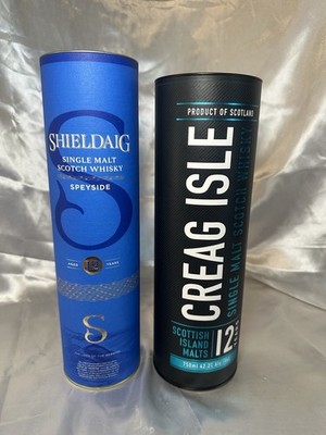 Lot Of 2 EMPTY Scotch Whisky Boxes -Shieldaig/Creag Isle - Both Aged 12 Years