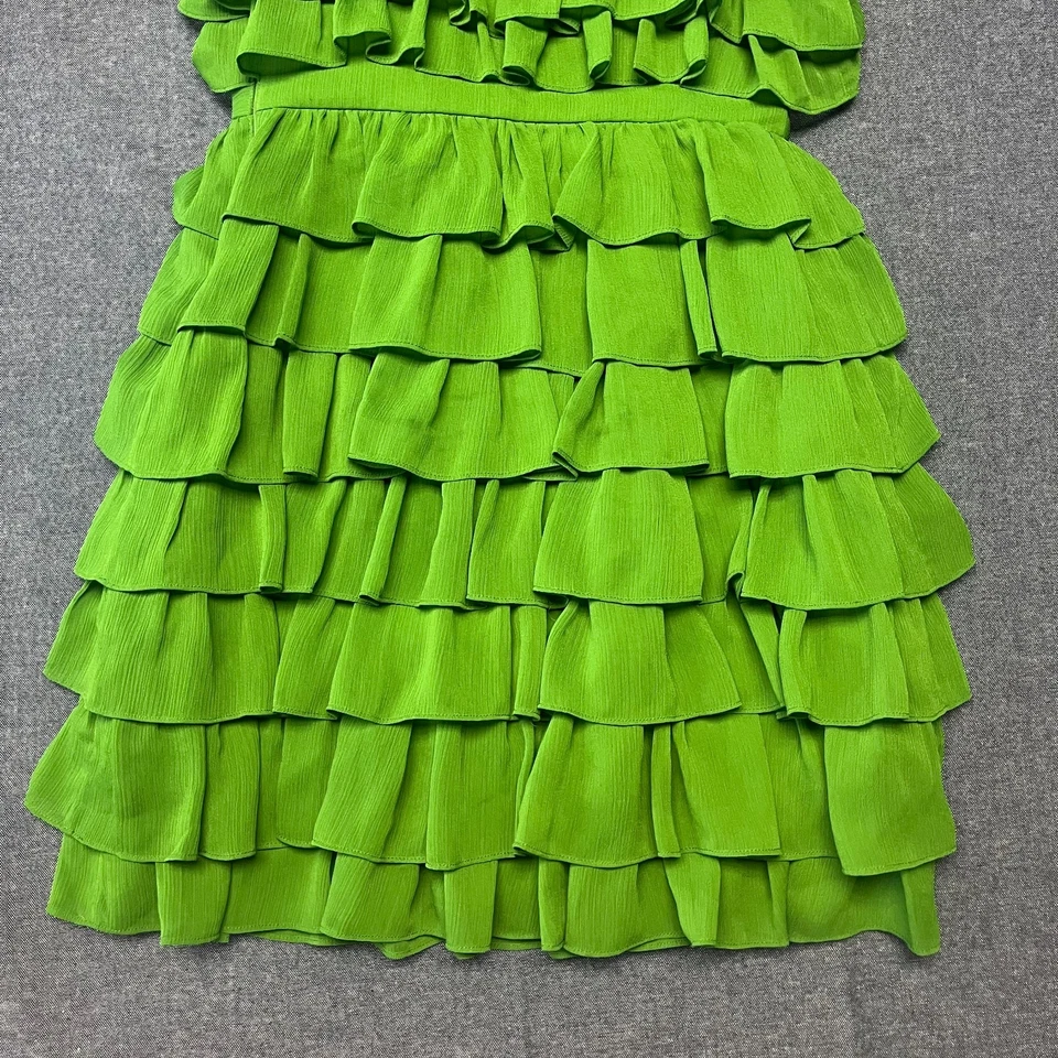 Vestido para mujer Juicy Couture en capas talla 0 verde con volantes correa de espagueti fiesta Y2K Foto 3 de 4