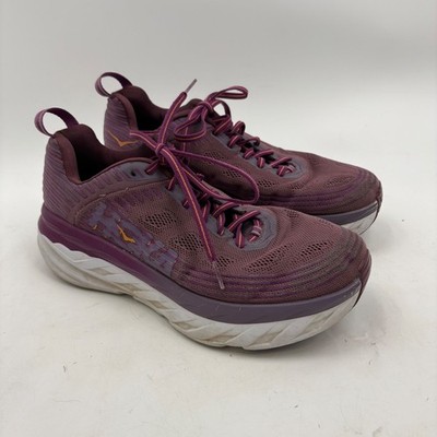 Hoka One One Bondi 6 Womens 10 Purple Running Shoes 1019270 ADGJ