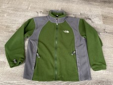 The North Face Youth Boys Size M Green Gray Interchange Full Zip Fleece Jacket