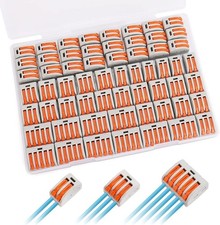 60Pcs Lever Nuts Wire Connectors, 2 3 5 Port Compact Splicing Electrical Wire