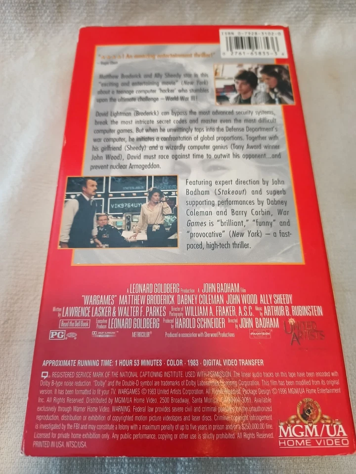 WarGames (VHS, 1996, Movie Time) - Image 2 of 3