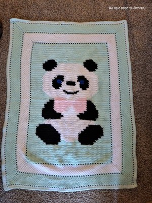 Handmade Knitted Baby Panda Blanket