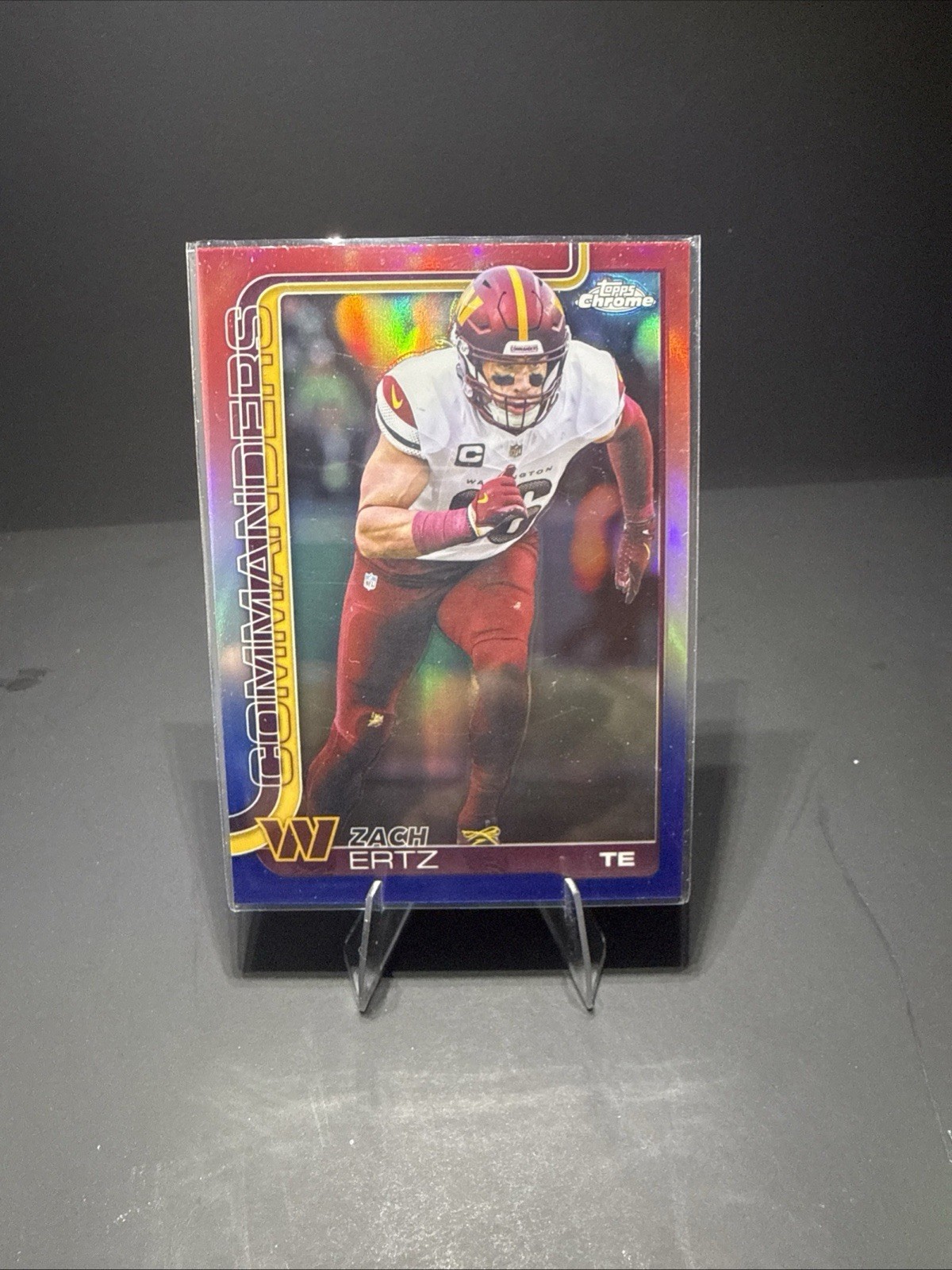 2025 Topps Chrome Zach Ertz #297 Red White & Blue Refractor Washington Commander