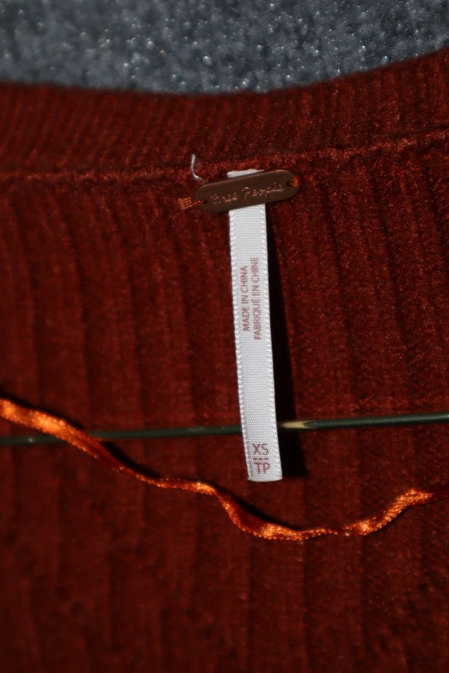 Free People Sweater Dress Women XS Cinnamon Balloon Sleeve Knit Emmaline Mini - Image 3 of 4