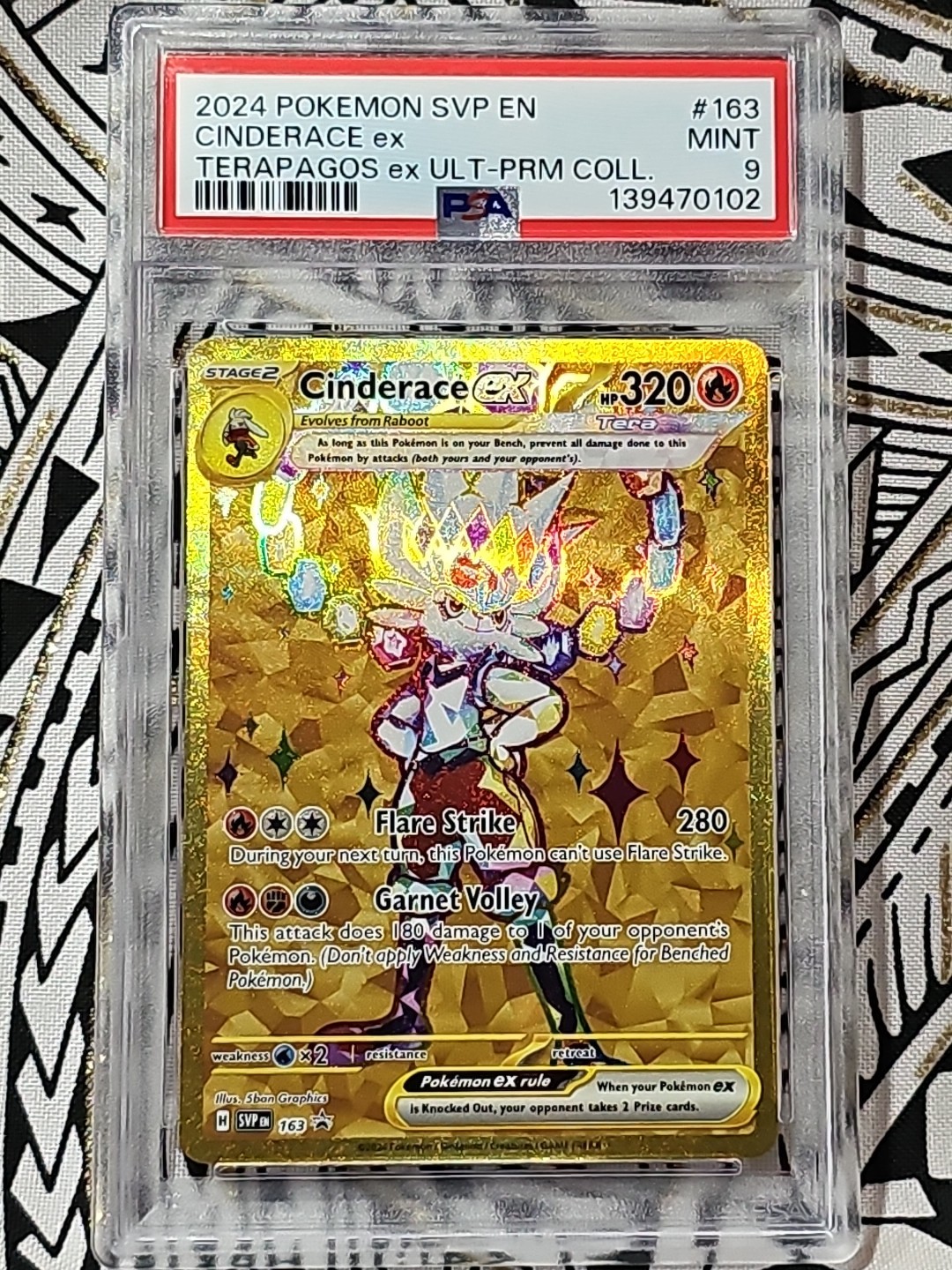 Cinderace EX 2024 #163 Pokemon SVP EN BLACK STAR PROMO UPC PSA 9 MINT  (102)