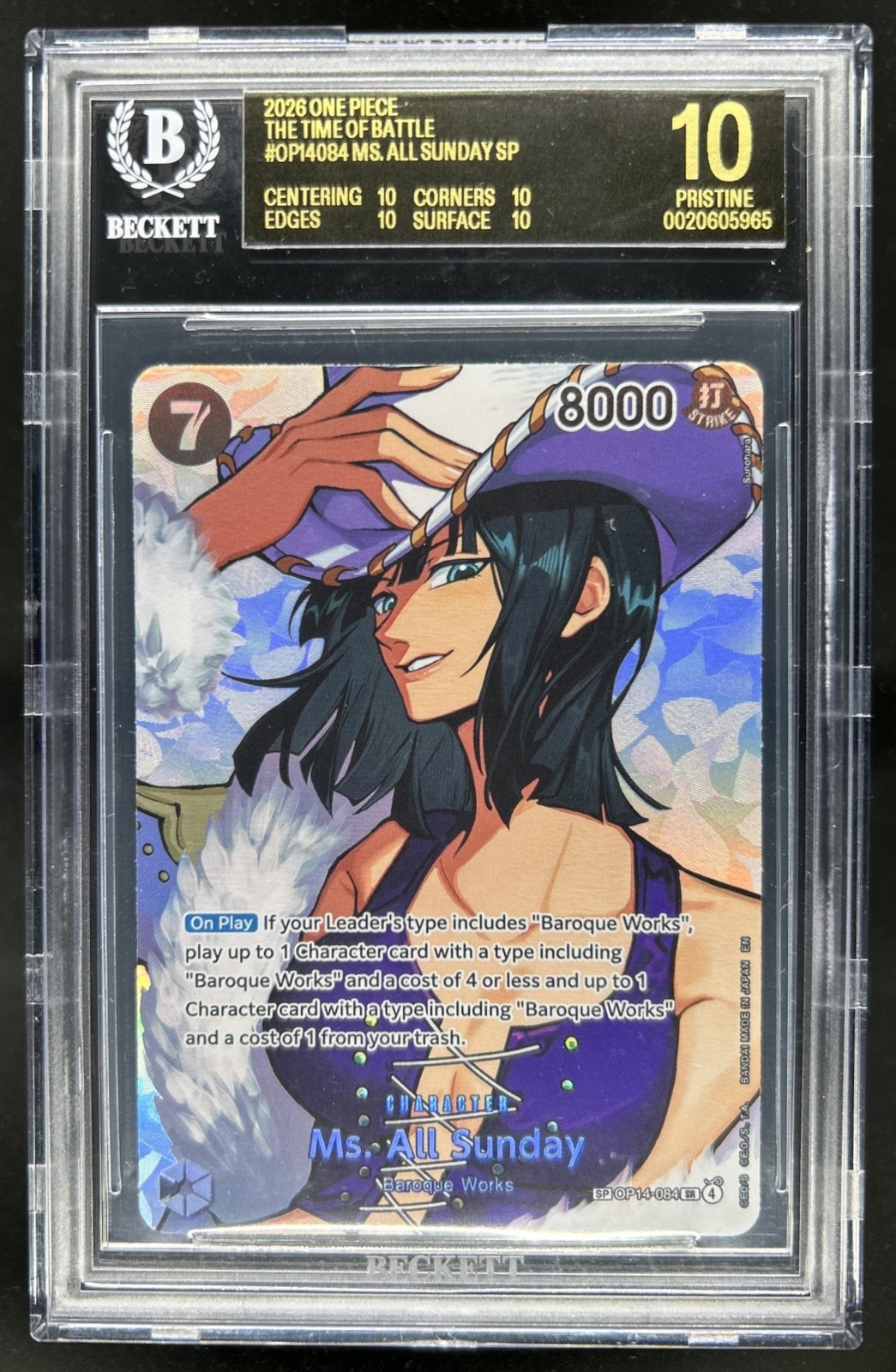 2026 One Piece Time of Battle Ms All Sunday Special #OP14-084 BGS 10 Black Label view 1