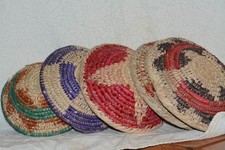 Woven baskets. Lot of 5 Medium sized. Woven Baskets Two-Tone